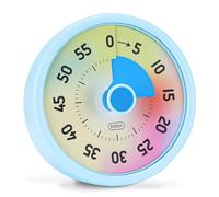 Euqvunn Visual Timer for Kids, 60 Minute Visual Countdown Timer with Silent Operation, Kids Time Management Tools for Desk Study,Cooking (Rainbow)