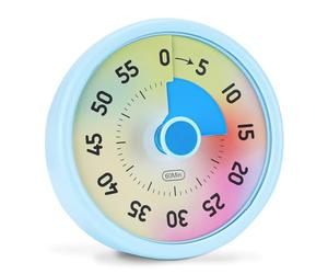 Euqvunn Visual Timer for Kids, 60 Minute Visual Countdown Timer with Silent Operation, Kids Time Management Tools for Desk Study,Cooking (Rainbow)