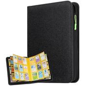 Euqvunn Zip Trading Card Binder, 24 Sheets 432 Pockets Card Album with 2 Spotlight Pages, Side-loading Cards Collection Binder for TCG,MTG,Yu-Gi-Oh,Sports Cards (black)