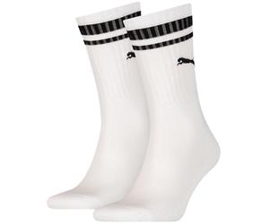 (Eur 39-42) 2-Pack Heritage Stripe Sports Socks, White