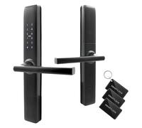 EURA ELH-71H4 Slim Smart Door Lock with Handle 13.56MHz Combination Lock IP65 Proximity Reader Universal Bolt Spacing Blackest