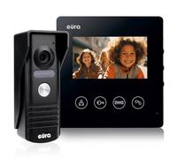 Eura VDP-52A3 ATIRA 4-Wire Intercom Video Intercom, 4.3 Inch Color Monitor, 2 Inputs, Black, 1 Monitor