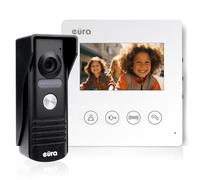 Eura VDP-52A3 ATIRA Video Door Phone Intercom 4 Wire, Color Monitor 4.3", 2 Inputs, White, 1 Monitor