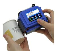 Eurannit 25.4mm/1 Inch Mini Inkjet Printer, Upgraded Portable Inkjet Date Coder EC11-1 with Quick-Drying Ink Cartridge for QRCode Barcode Batch Number Date on Any Surface, Blue