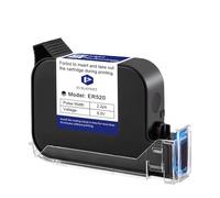 Eurannit Original Black Ink Cartridge ER520, 42ml Quick Dry Solvent Ink Replacement for 0.5inch/12.7mm Handheld Inkjet Printer E11 / E15 / E19 / E98