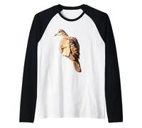 Eurasian Collared Dove Wildlife Art Cut Out Raglan Baseball Tee