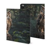 Eurasian Eagle Owl Case Compatible for IPAD Pro 2021 （11in） Tablet Cases Cover with Pencil Holder Auto Wake/Sleep