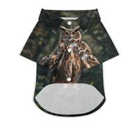 Eurasian Eagle Owl Hawaii Shirt Print Dog Clothes T-Shirt Beach for Puppy Cat 2XL