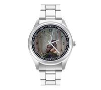 Eurasian Eagle Owl Mens Watches Print Analog Quartz Watch Business Wristwatch Casual