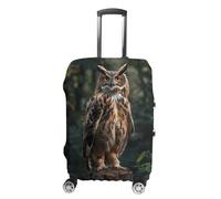 Eurasian Eagle Owl Suitcase Cover Washable Luggage Protective Covers Travel L