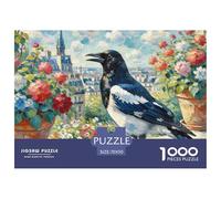 Eurasian Magpie 1000 Piece Puzzles Bird for Adults Fun Gift Memory Games Relaxing 70x50cm/1000pcs