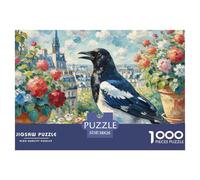 Eurasian Magpie 1000 Piece Puzzles Bird for Age 12+ Educational Activities Memory Games Relaxing 38x26cm/1000pcs