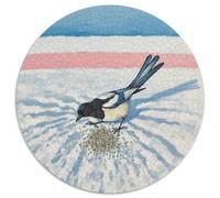 Eurasian Magpie 1000 Pieces Jigsaws Bird Round Puzzle for Adults And Kids Modern Unique Challenge Games Scene Creative 1000pcs (67.5x67.5cm)