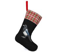 Eurasian Magpie Bird Christmas Stockings Sequin Hanging Ornaments Red-style
