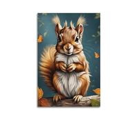 Eurasian Red Squirrel Animal Poster Decorative Canvas Family Bedroom Artwork Picture Painting 12x18inch(30x45cm)