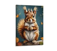 Eurasian Red Squirrel Animal Poster Decorative Canvas Family Bedroom Artwork Picture Painting 20x30inch(50x75cm)