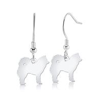 Eurasier Silhouette Silver Earrings