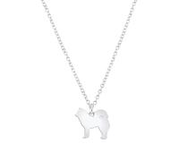 Eurasier Silhouette Silver Necklace - Personalised