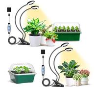 Eurbolan Halo Grow Light with Clip, Grow Lights for Indoor Plants, 192 LEDs Full Spectrum Plant Light, LED Plant Grow Lights with 3 Spectrum Modes, 6/12/16Hrs Auto Timer & 5 Level Dimmable, 2 Packs.