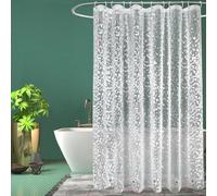 EurCross Extra Long Shower Curtain 180 x 240cm Drop, Waterproof Mildew Resistant Shower Curtain Liner with 3 Magnets - cobblestone - 1.8 x 2.4m/72''W x 94''L