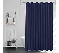 EurCross Extra Long Waterproof Shower Curtain for Wet-room 180x210cm Drop, Weighted Hem Navy Blue Fabric Shower Curtain Mould Proof Resistant