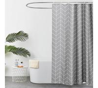 EurCross Geometric Pattern Grey Shower Curtain for Bathroom,Water Repellant Anti Mould Extra Wide/Long Shower Curtains 200 X 200cm(78''W x