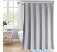 EurCross Grey Waffle Weave Extra Wide Shower Curtain 240 x 180 cm Drop,Water Repellent Mold free Heavy Weighted Fabric Bathroom Shower Curtains fit Home Hotel Decoration Wide 2.4 x 1.8 m Long