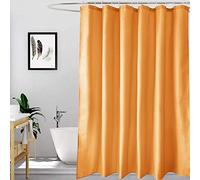 EurCross Orange Shower Curtain 180 x 200cm Long, Mould Proof and Mildew Resistant Fabric Shower Curtain Liner