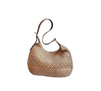 EURDFHY Beach Straw Bag Large Capacity Summer Straw Weaving Shoulder Bag Women's Handmade Crochet Beach Handbag Woven Hollow Out Underarm Knitting Bag(Khaki)