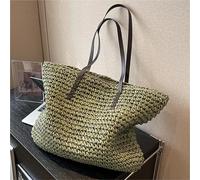 EURDFHY Beach Straw Bag Straw Editor To Store Large Capacity, Simple Casual Shoulder Bag(Beige)