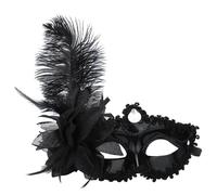 EURDFHY Feather Mask Feather Mask Black Ball Mask Halloween Mask Accessories Ball Mask Party Black Swan Mask Half Face(Black)