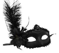 EURDFHY Feather Mask Feather Mask Half Face For Makeup Party, Masquerade Pool for women(Flower black)