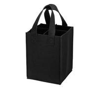 EURDFHY Wine Bags Wine Felt Bag 4 Bottle Carrier Divider Storage Tote Reusable Grocery with Handles Beer Packaging Box(Black)
