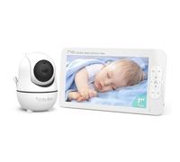 Eureka Baby 7.0" Baby Monitor with Camera and Night Vision, 4000mAh Battery, 1920P HD, 355° PTZ, Temp Alert, Motion& Cry Detection, 2-Way Audio, VOX Mode, No Wifi with 1000ft Range, Lullabies