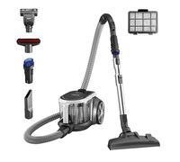 EUREKA Bagless NEN180, Canister Vacuum Cleaner, Lightweight Vac for Carpets and Hard Floors, Silver with Black