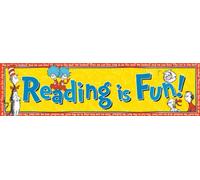 Eureka Dr. Seuss Cat in the Hat 'Reading is Fun' Back to School Classroom Decoration, 12'' x 45''
