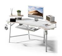 EUREKA ERGONOMIC Gaming Desk with LED Lights 182 x 76cm Wing Shaped Computer Desk Large Office Computer Workstation PC Table w Keyboard Tray, Dual Monitor Shelves,Dual Headphone Hanger Cup Holder