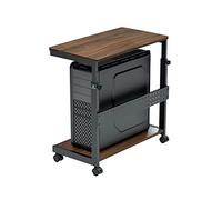 EUREKA ERGONOMIC PC Stand Adjustable Computer Tower with Large Mouse Mat, PC Tower Stand for Pinter, pc Trolley on Lockable Castor Wheels Sturdy, for Gaming Desk Computer Accessories, Walnut