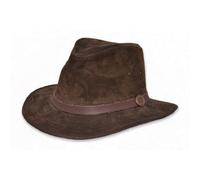 EUREKA Fedora Indiana Jones Pigskin Leather Hat - BROWN - S