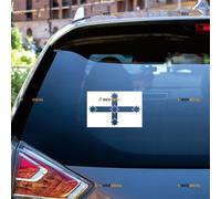 Eureka Flag Cross Stockade Australia Sticker Decal Vinyl - 2 Pack White 15.2cm - for Car Boat Laptop Cup No Background Die-Cut