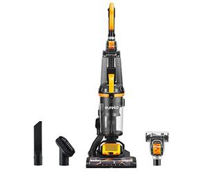 EUREKA Powerful Upright Vacuum Cleaner for Carpet and Floor, Household Upright Vacuum Cleaner for Home Pets, Bagless Lightweight Upright Vacuum, MaxSwivel Pro NEU350 with Pet Tool, Yellow