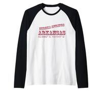Eureka Springs Arkansas Coordinates Raglan Baseball Tee