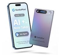 EurekaMind AI Voice Recorder with Transcription, AI Summary, Speaker ID, Noise Reduction, 64GB Memory, 138 Languages, App Control, for Meetings, Calls, Lectures, Interviews, Standard