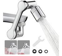 EUREKORA 1440 Degree Swivel Faucet Aerator Adjustable 2 Modes Multifunctional Faucet Accessory 1440°Rotatable Faucet Extender Aerator 2 Spray Modes, Splashproof Adapter, Solid Brass Universal Fit