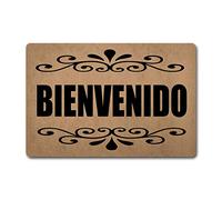 Eureya Bienvenido Doormat in Spanish Welcome Doormat Inside/Outside Kitchen Rugs Rubber Mat Home Decor 40x60cm