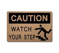 Eureya Caution Watch Your Step Custom Doormats Indoor/Outdoor Welcome Mat 40X60cm