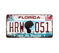 Eureya FLORIDA HRM 051 Auto License Plate Car Tag Home/Cafe Bar/Pub/Restaurant/Exhibition Wall Decor Vintage Plaque 6"x12"