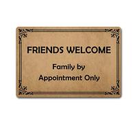 Eureya Friends Welcome,Family by Appointment Only Funny Doormat Outdoor Indoor Rubber Mat Non-Woven Fabric Top 23.6x15.7inch