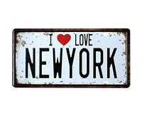 Eureya I Love New York Auto License Plate Car Tag Home/Cafe Bar/Pub/Restaurant/Exhibition Wall Decor Vintage Plaque 6"x12"