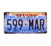 Eureya NEVADA 599 MAR Auto License Plate Car Tag Home/Cafe Bar/Pub/Restaurant/Exhibition Wall Decor Vintage Plaque 6"x12"